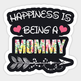 Happiness is being Mommy floral gift Sticker